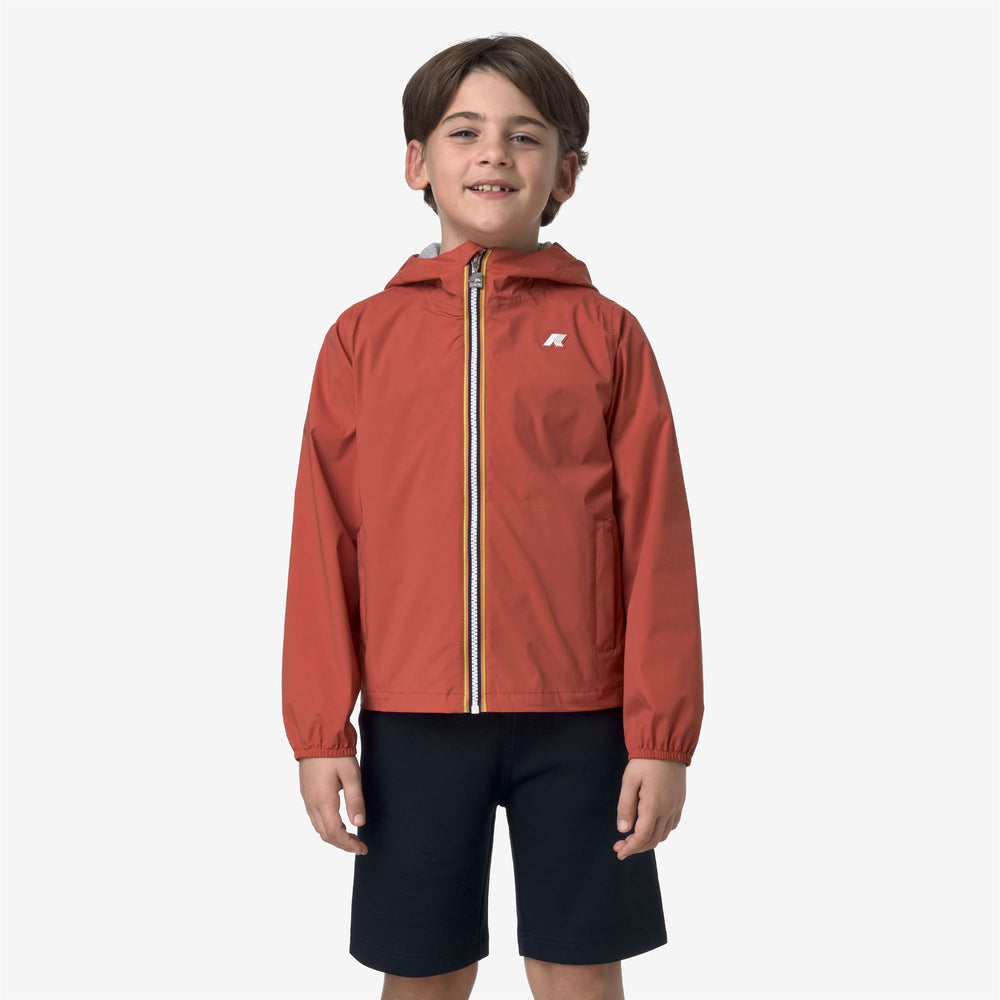 Brown Red Boys' Waterproof Stretch Nylon Jacket 02