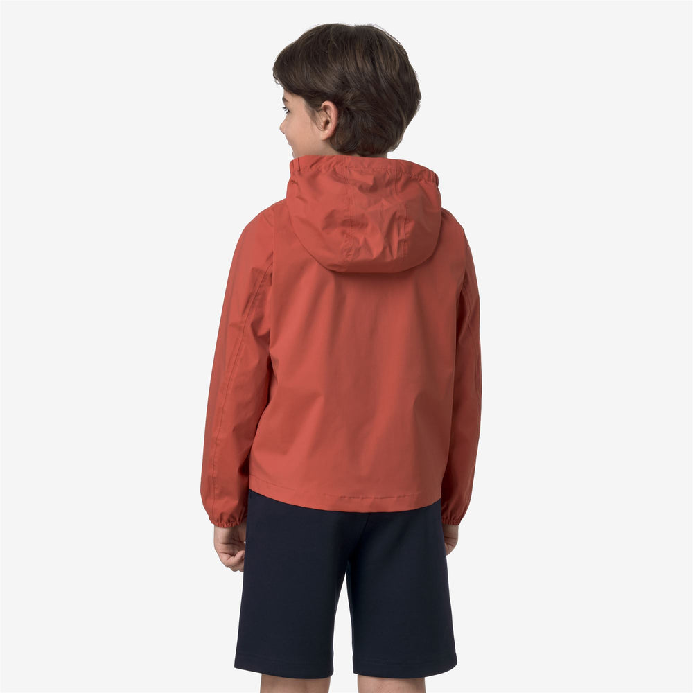 Brown Red Boys' Waterproof Stretch Nylon Jacket 02
