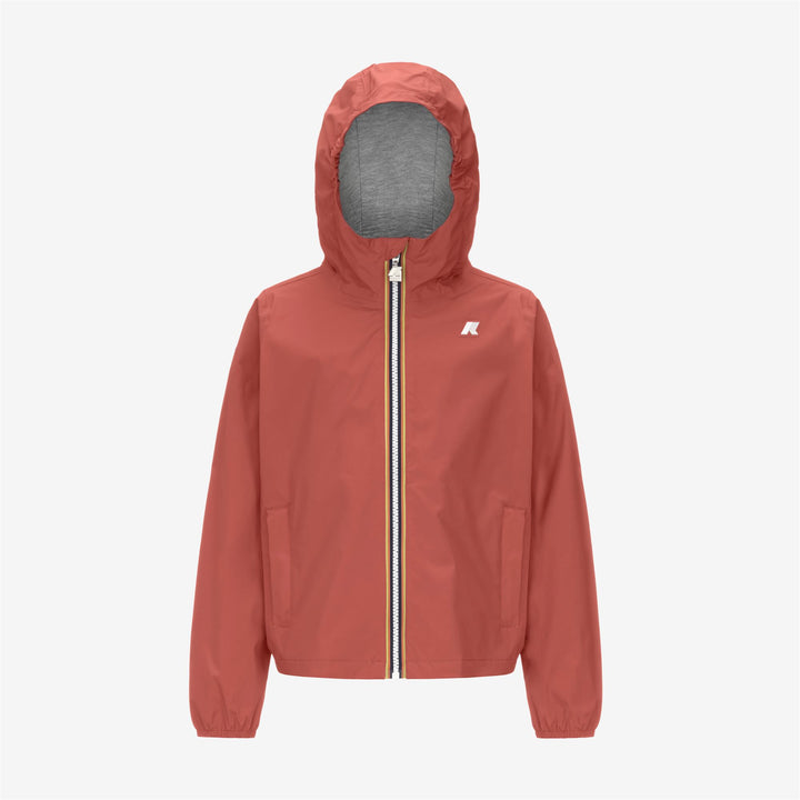 Chaqueta impermeable de nylon elástico para niños marrón rojo 5