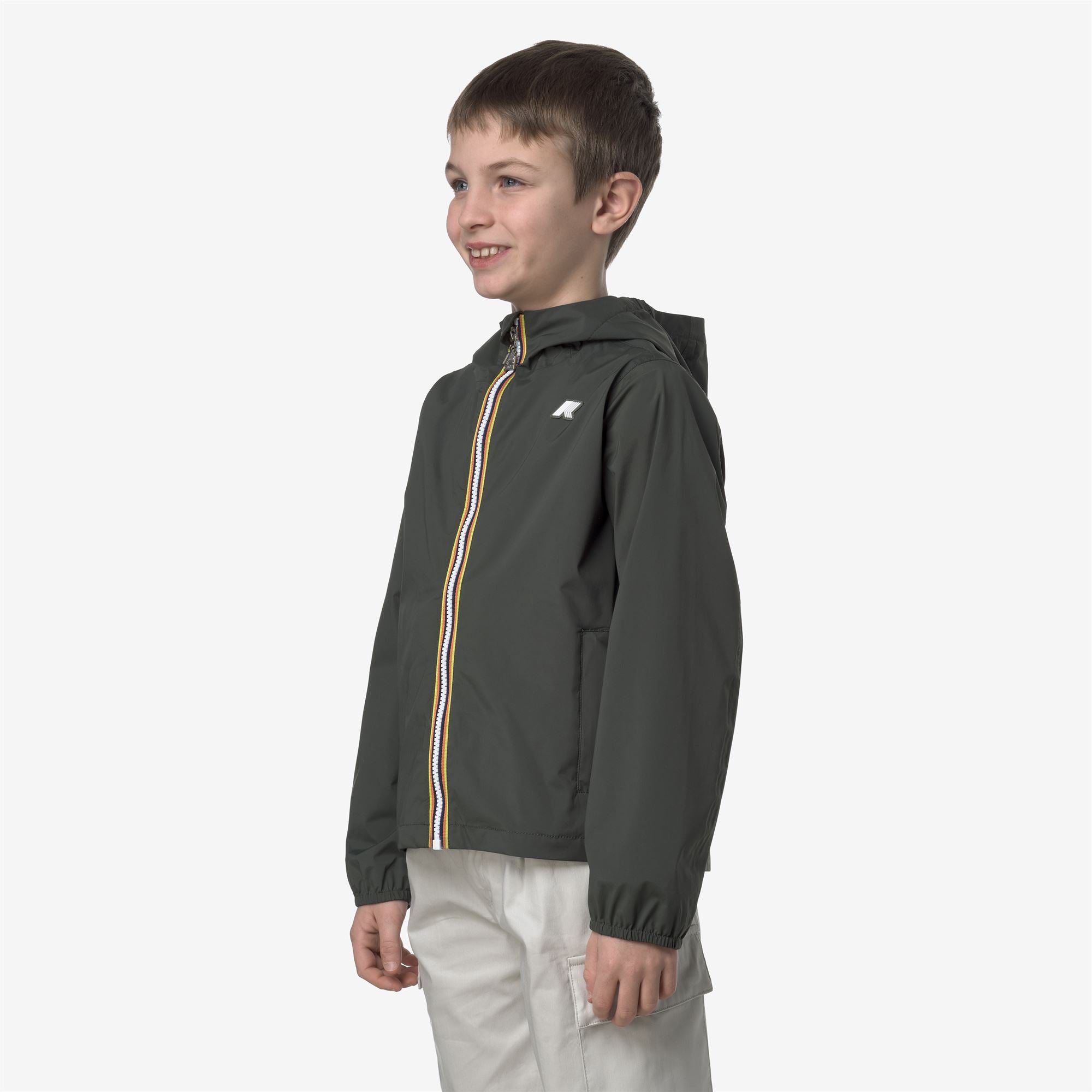 Jackets_BOY_P. JACK STRETCH NYLON JERSEY_Short_GREEN BLACKISH - Commercial 5