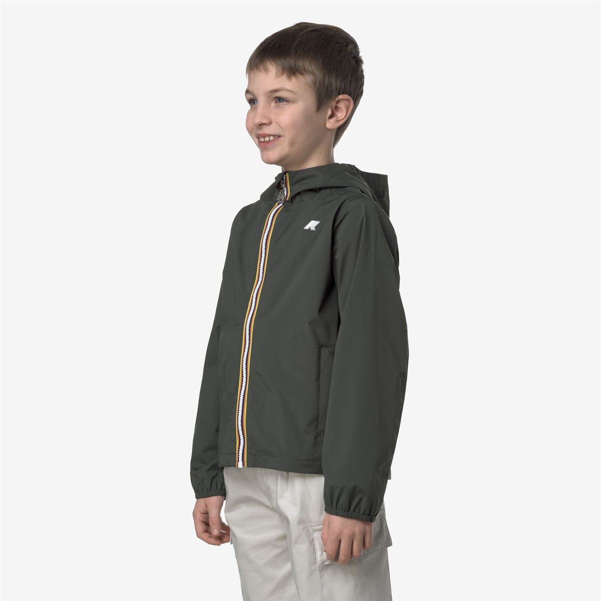 Jackets_BOY_P. JACK STRETCH NYLON JERSEY_Short_GREEN BLACKISH - Commercial 5