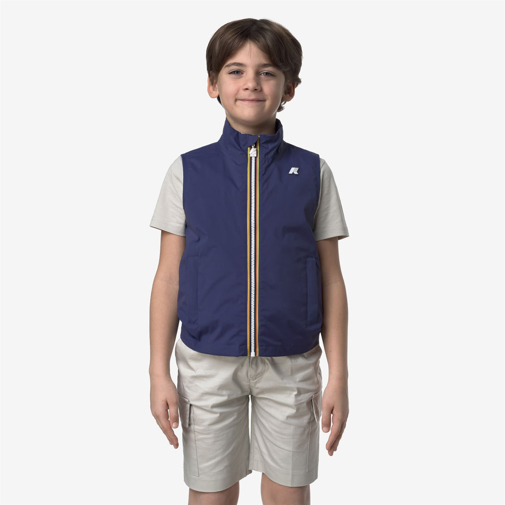 Cobalt Blue Boys' Waterproof Stretch Nylon Vest for Variable Weather 02
