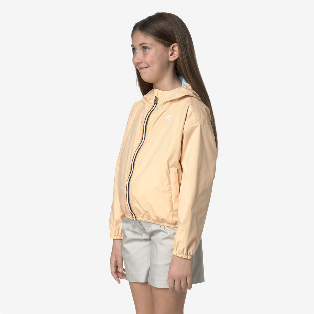 Jackets_GIRL_P. LAURETTE PLUS.2 DOUBLE_Short_Beige Sheepskin - Blue Baby - Commercial 5