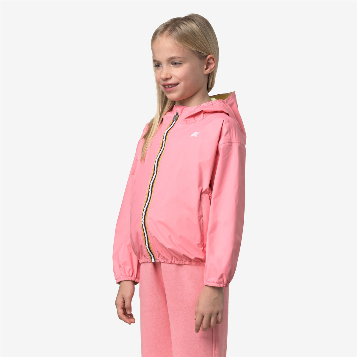 Jackets_Girl_P. LAURETTE PLUS.2 DOUBLE_Short_Pink Geranium - Yellow Lime - Commercial 5
