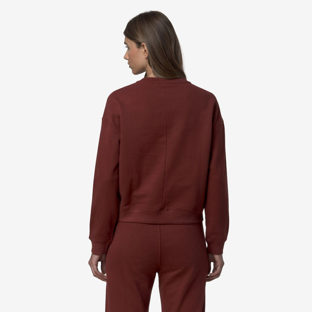 Suéter polar rojo para mujer con cuello redondo y ajuste cómodo main