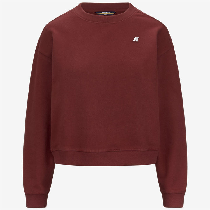 Suéter polar rojo para mujer con cuello redondo y ajuste cómodo 1