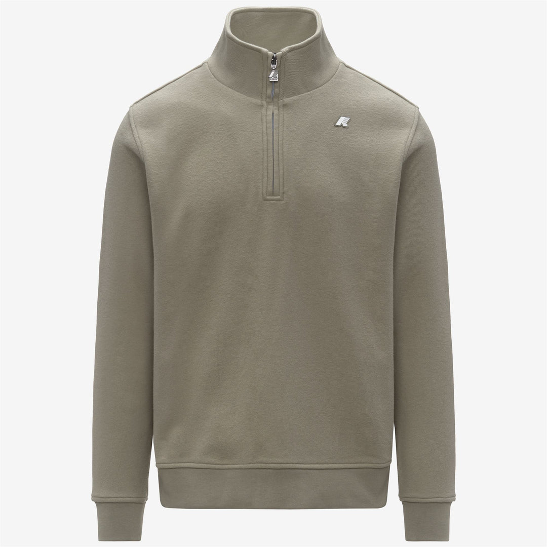 Green oak Men's Fleece Pull Over with High Collar 01
