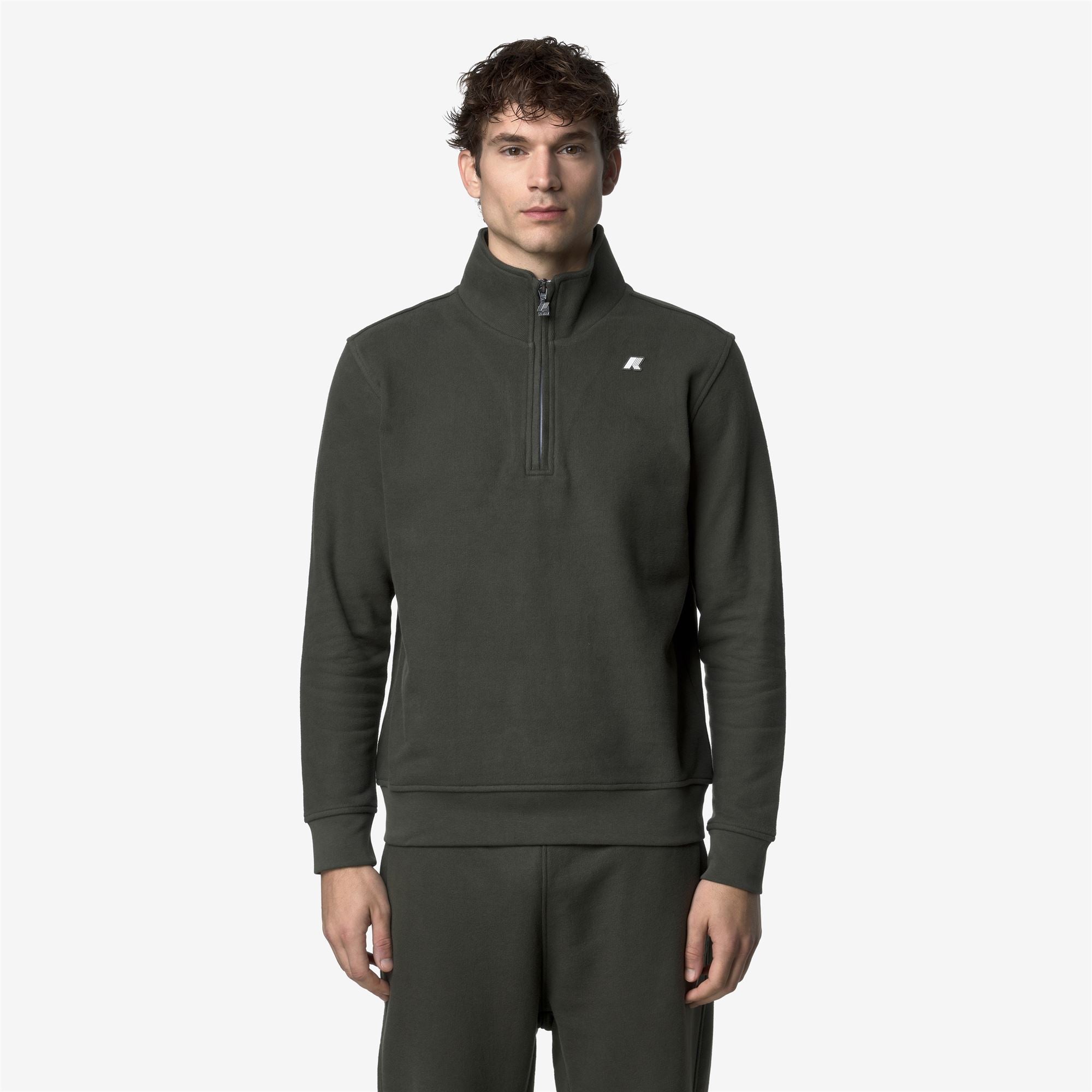 Fleece_MAN_FINNICK HEAVY FLEECE_Pull Over_GREEN BLACKISH - Commercial 4
