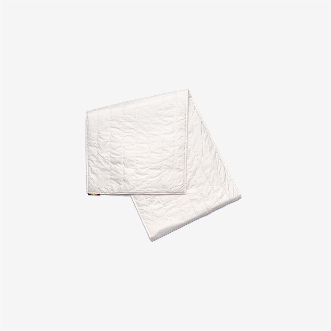 White Women's Warm Puffer Scarf with Water-Repellent Fabric 01