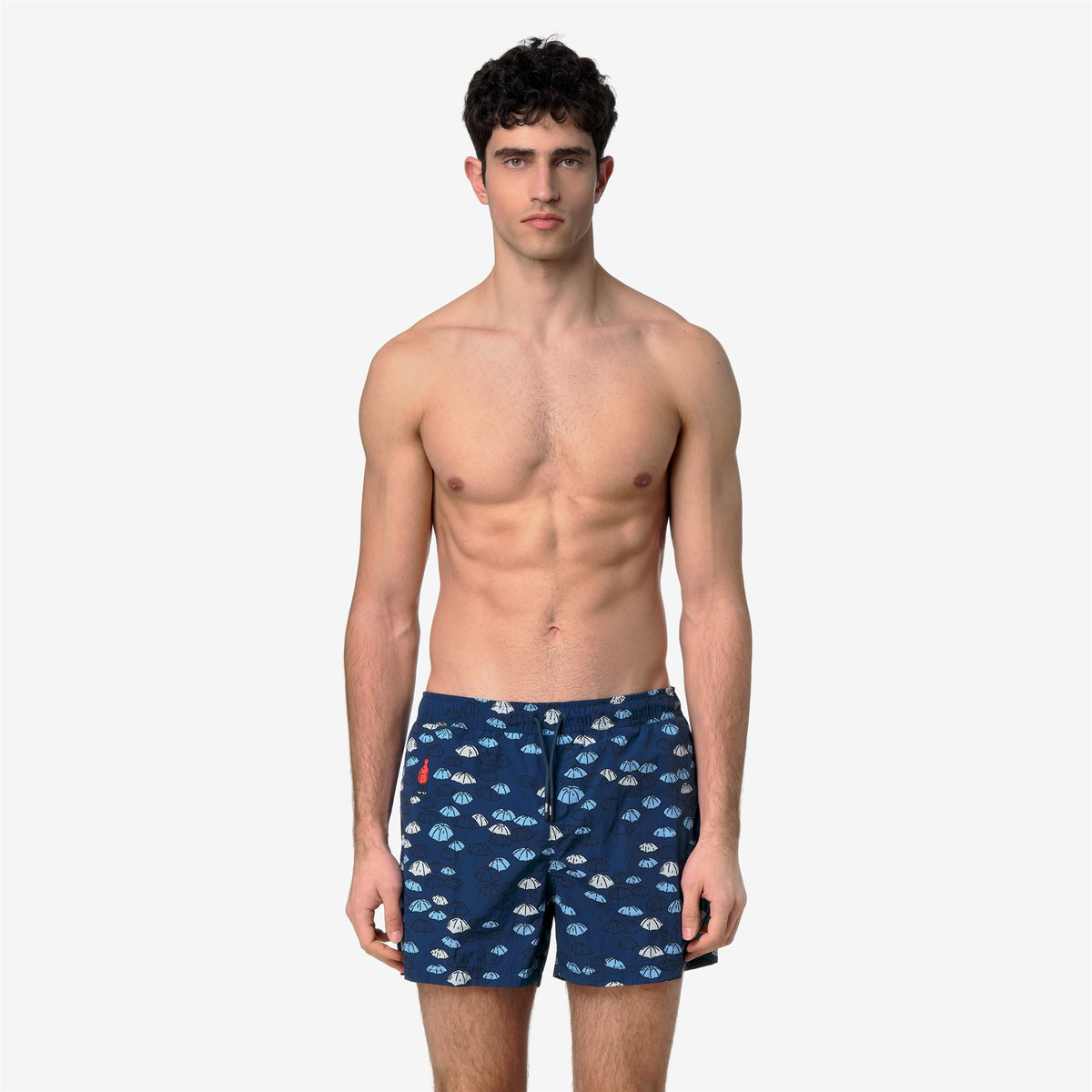 Bathing Suits_Man_HAZEL AOP_Swimming Trunks_Blue Insignia - Commercial 4