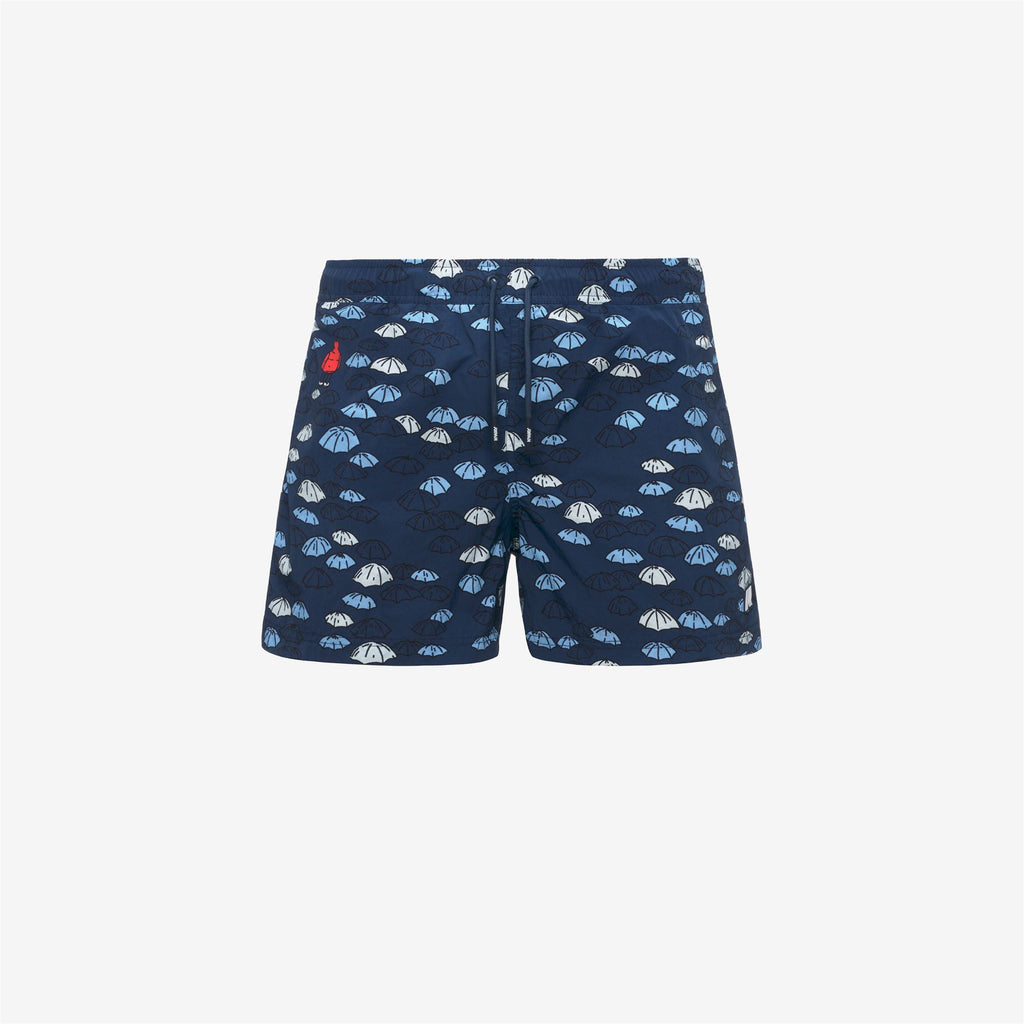 Bathing Suits_Man_HAZEL AOP_Swimming Trunks_Blue Insignia - Commercial 1
