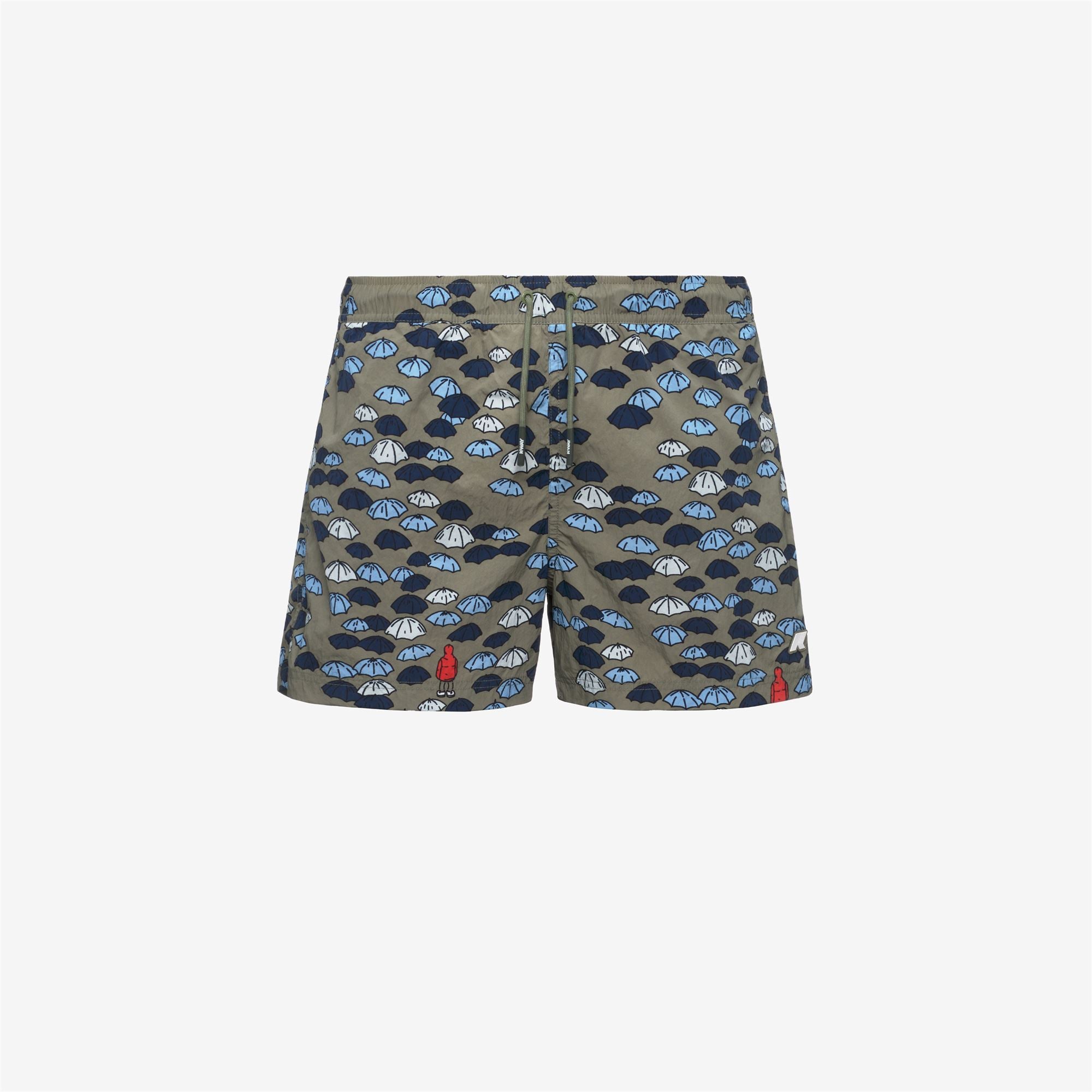 Bathing Suits_Man_HAZEL AOP_Swimming Trunks_Green Lichen - Commercial 1