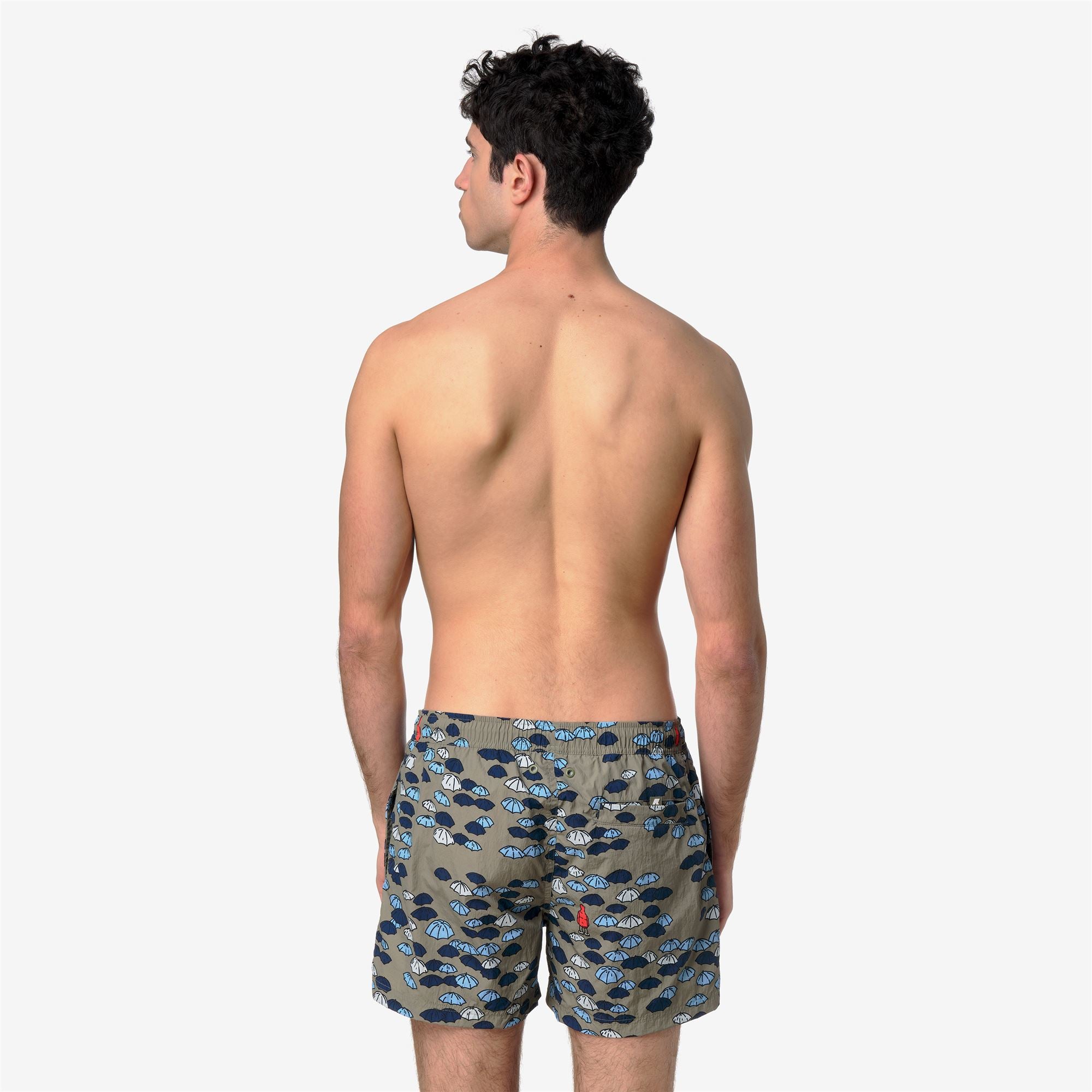 Bathing Suits_Man_HAZEL AOP_Swimming Trunks_Green Lichen - Commercial 6