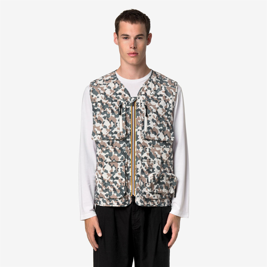 Jackets_Unisex_ALLOS GRAPHIC CITADIUM_Vest_White Gardenia - GREEN BLACKISH  - Beige Khaki - Commercial 4