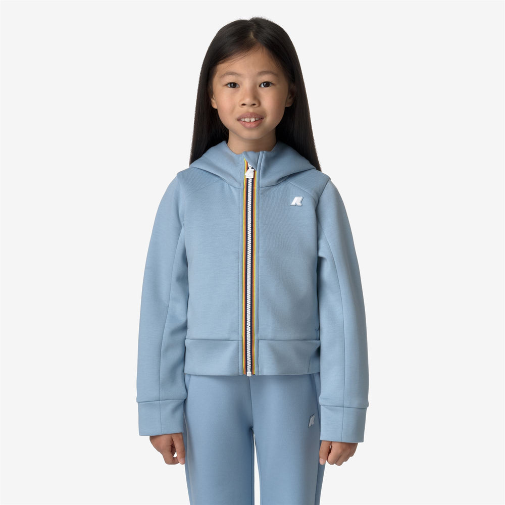 Blue Girl's Warm Fleece Full Zip Hoodie with Pockets 02