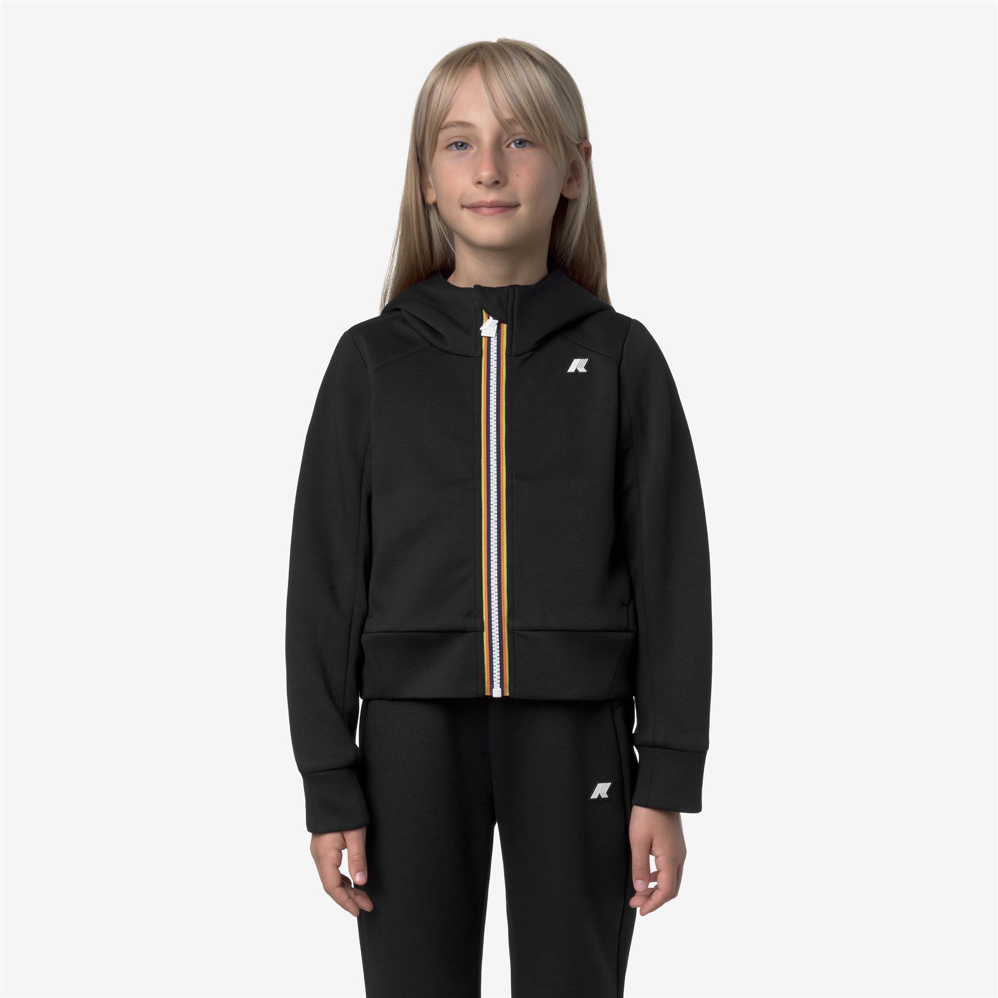 Fleece_GIRL_P. DIVINE LIGHT SPACER_Hoodie Full Zip_Black Pure - Black Pure - Commercial 4