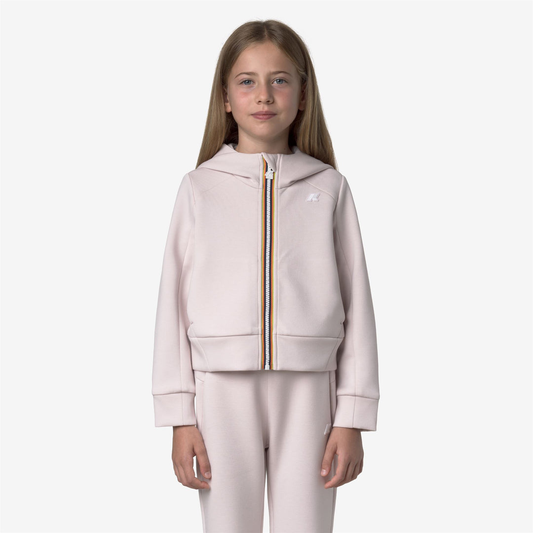 Grey rose Girls' Full Zip Fleece Hoodie with Pockets 01