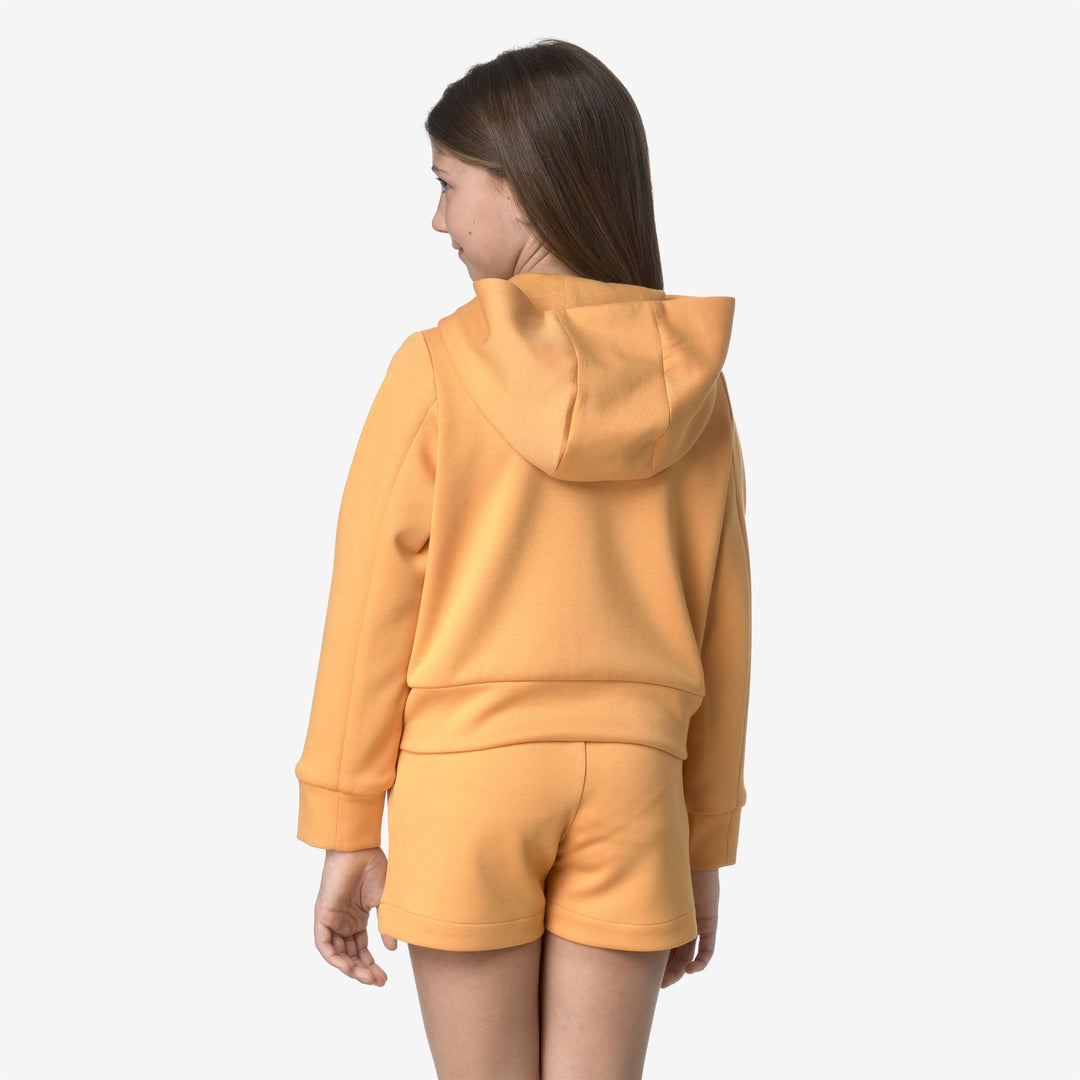 Felpa con Zip Completa Fleece Arancione Ambra per Ragazze main