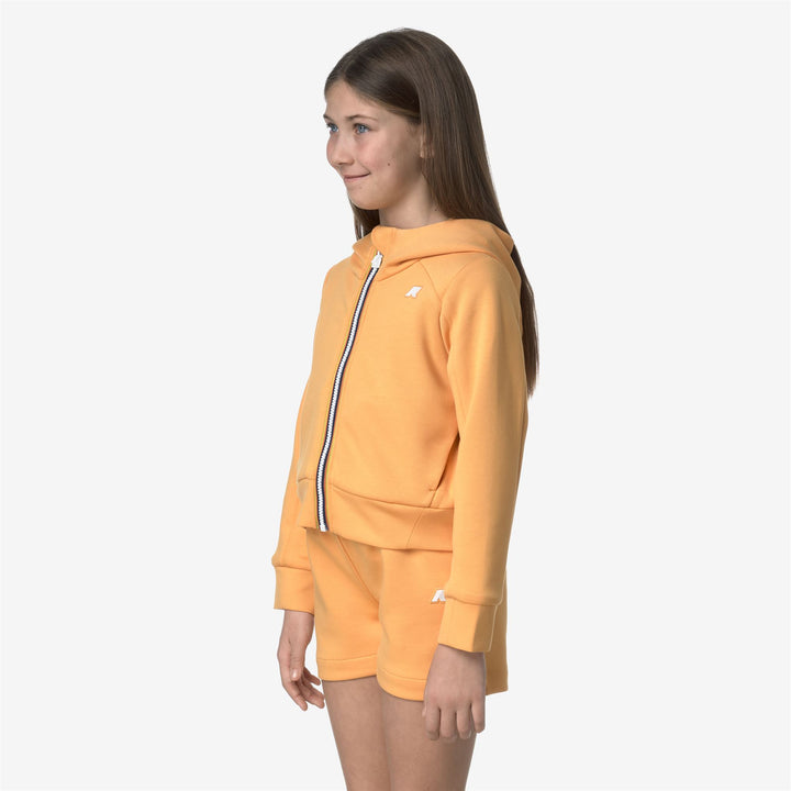 Felpa con Zip Completa Fleece Arancione Ambra per Ragazze 4