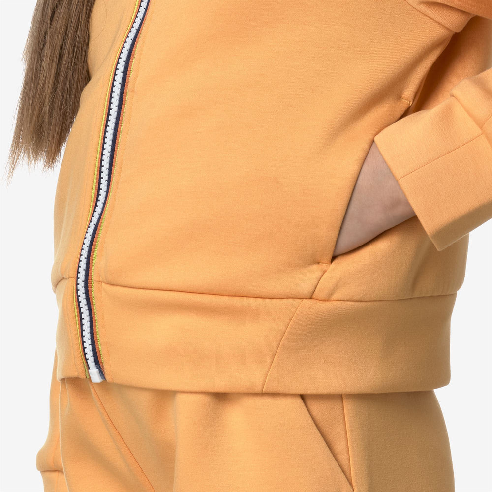 Amber Orange Girls' Full Zip Fleece Hoodie for Warmth 02