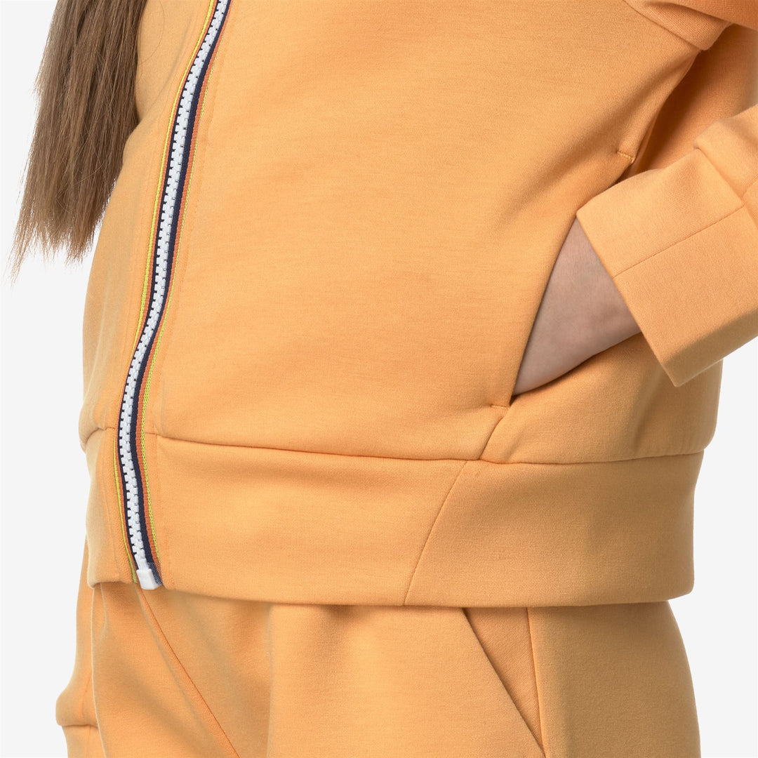 Felpa con Zip Completa Fleece Arancione Ambra per Ragazze main
