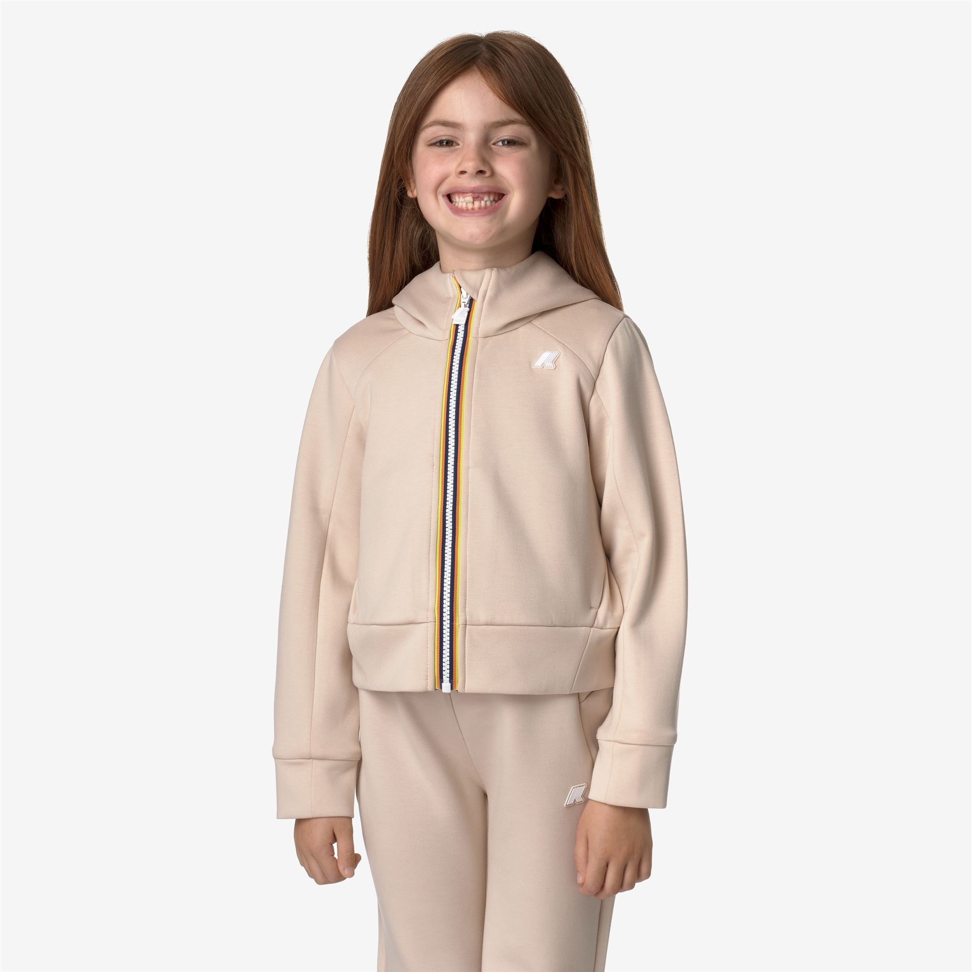 Fleece_GIRL_P. DIVINE LIGHT SPACER_Hoodie Full Zip_Pink Tint - Commercial 4