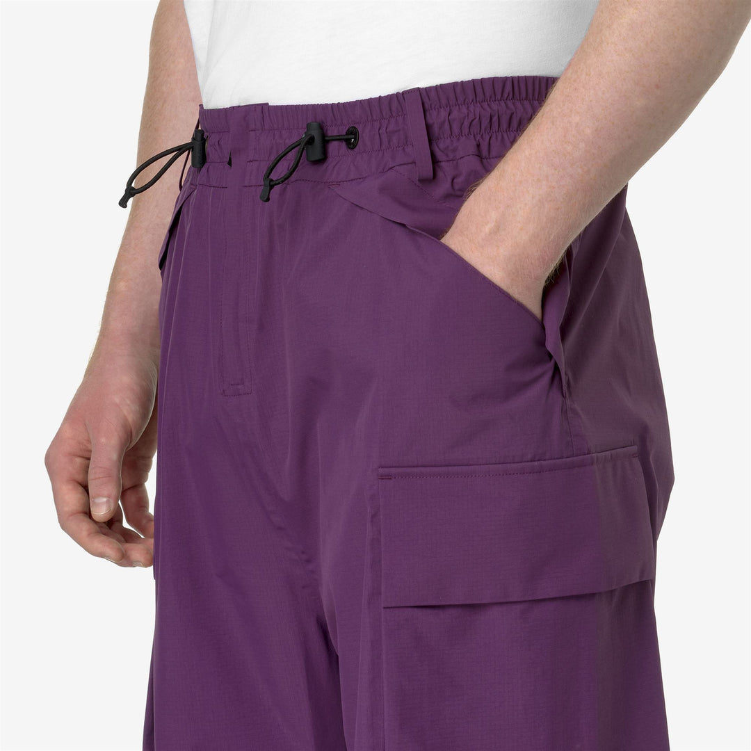 Pantaloni Cargo Sportivi Unisex Grigio Viola con Caratteristiche Regolabili main