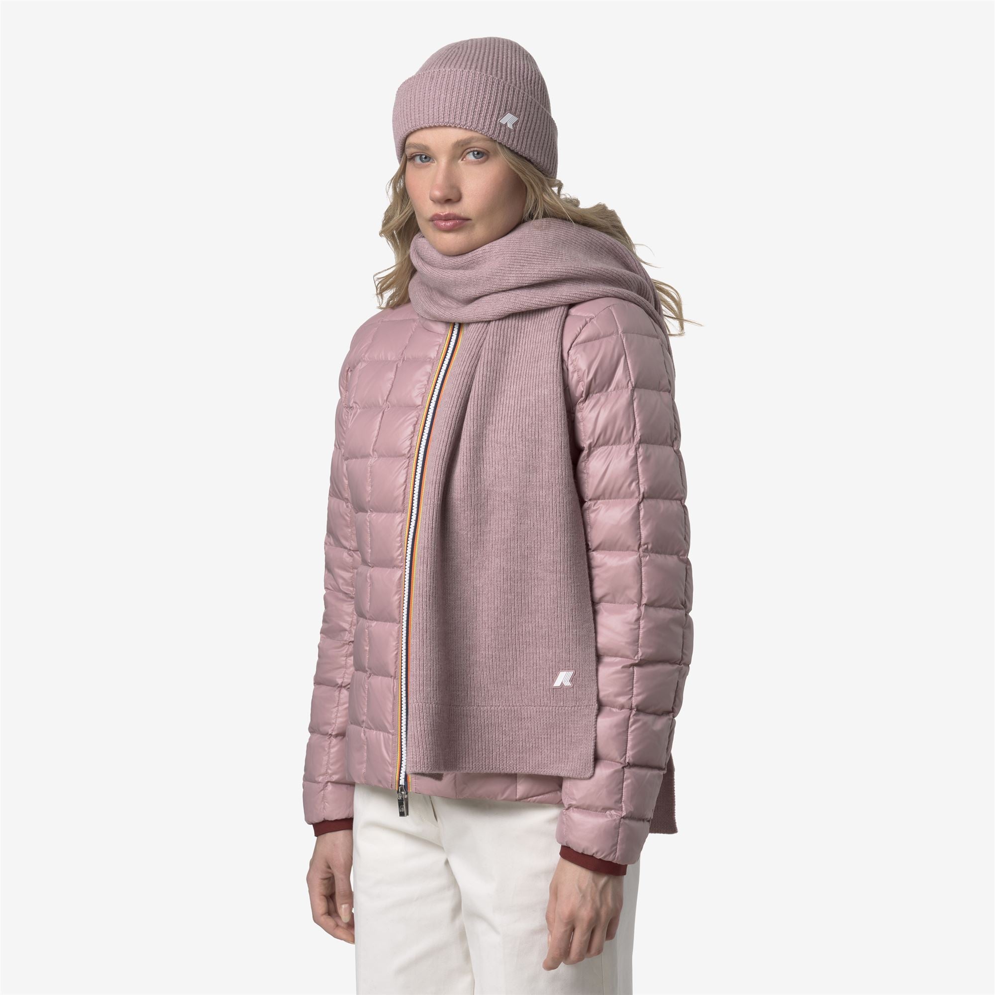 Scarves_UNISEX_ETIENNE CARDIGAN STITCH WOOL_Scarf_Rose Pinkish Mel - Commercial 4