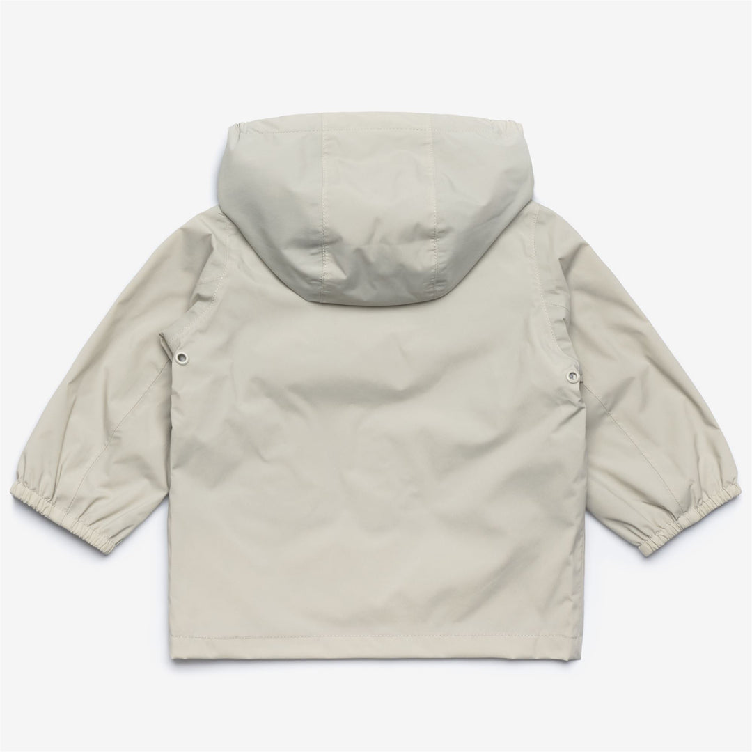 Beige Grey Kids Waterproof Stretch Nylon Jacket main