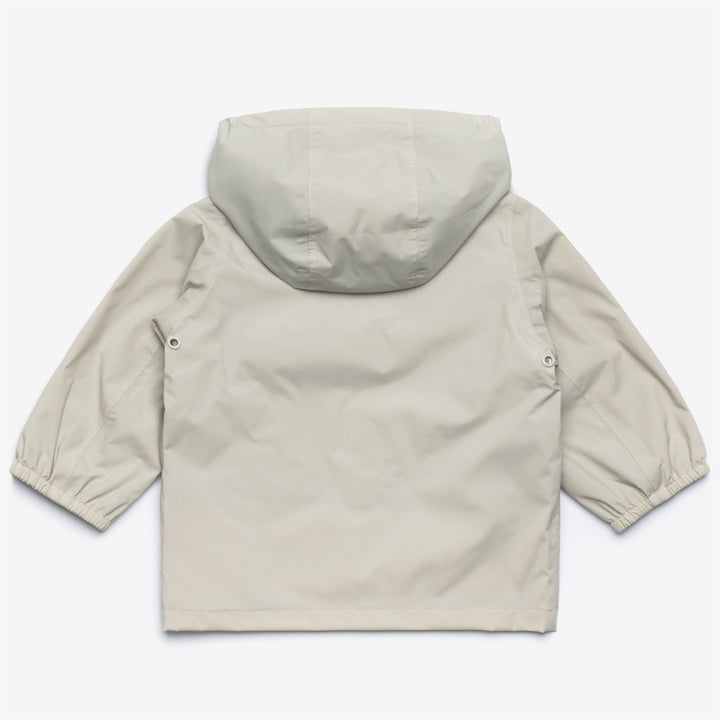 Beige Grey Kids Waterproof Stretch Nylon Jacket 2