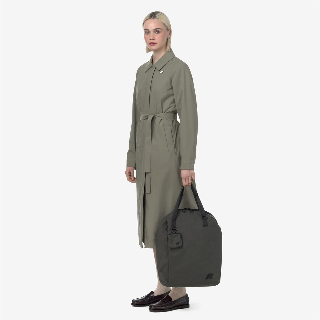 Borsa tote unisex verde nera con scomparto per laptop main