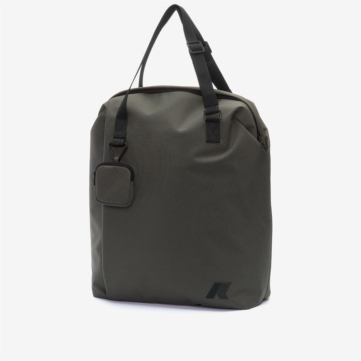 Borsa tote unisex verde nera con scomparto per laptop 2