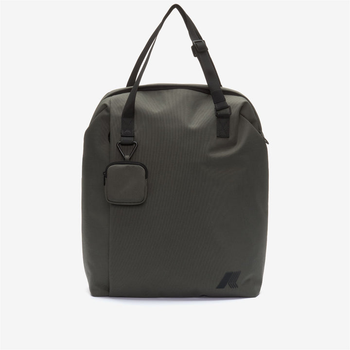 Borsa tote unisex verde nera con scomparto per laptop 1
