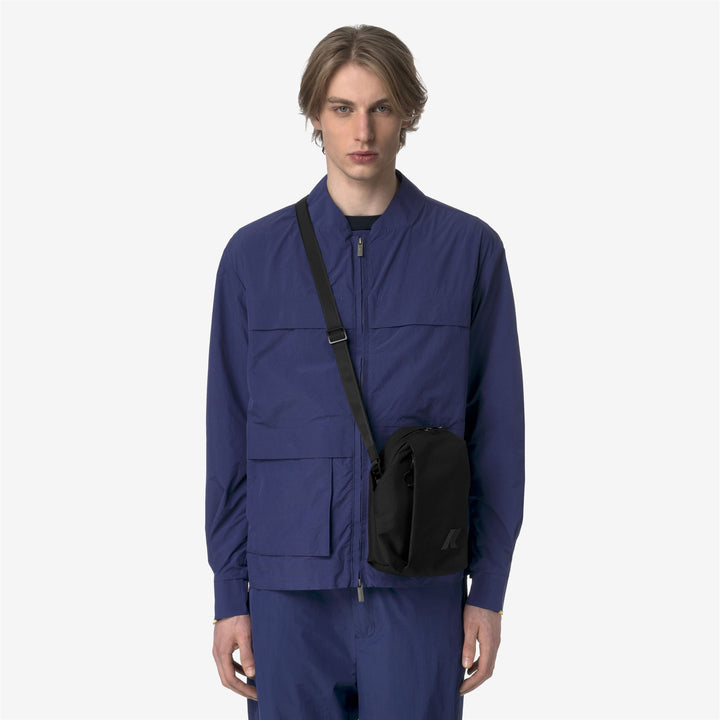 Borsa a tracolla unisex in nylon nera piccola 4