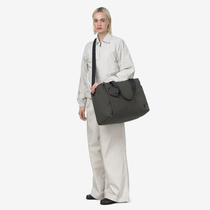 Green black Unisex Travel Duffle Bag with Adjustable Strap 4