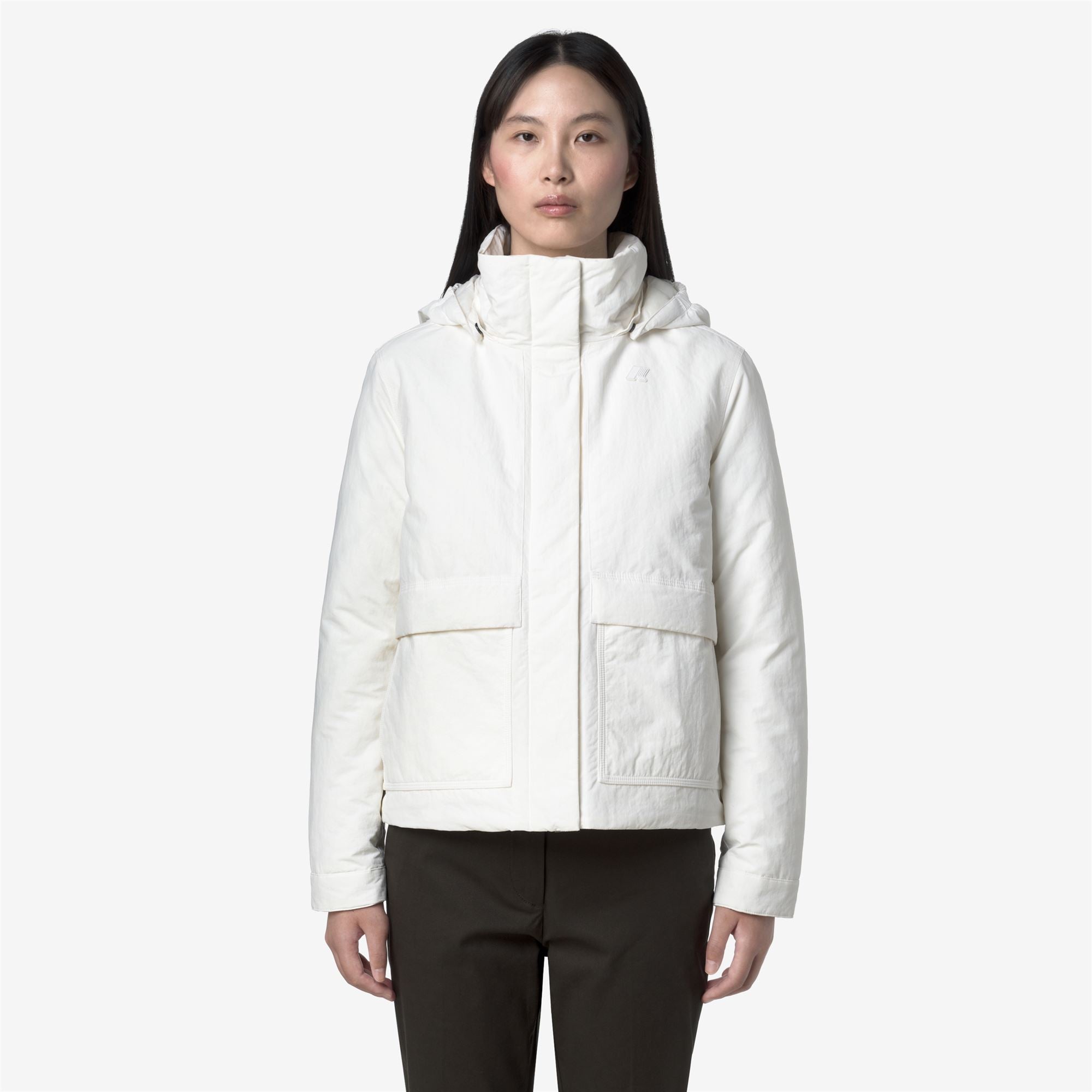 Jackets_WOMAN_KALI WARM COTTON NYLON_Short_White Gardenia - Commercial 4