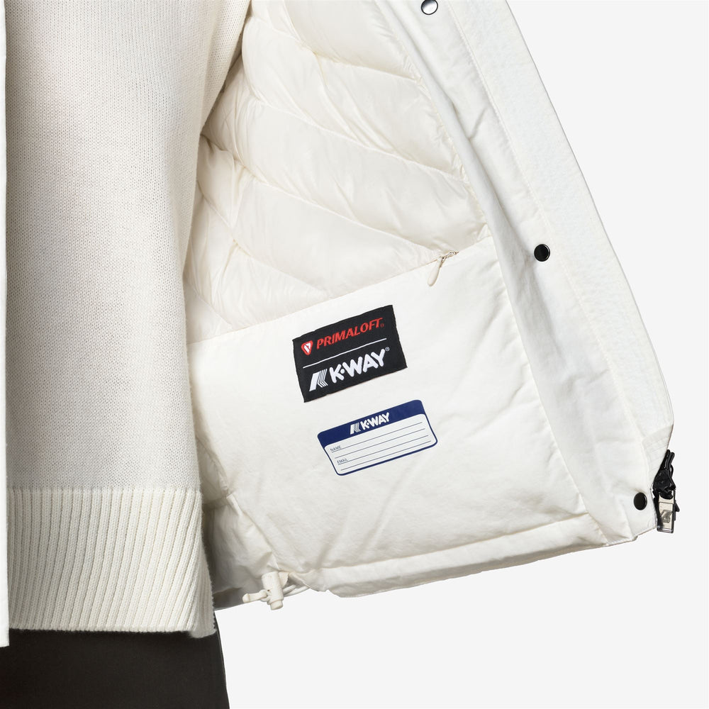 White Women's Short A-line Jacket with PrimaLoft Insulation 02