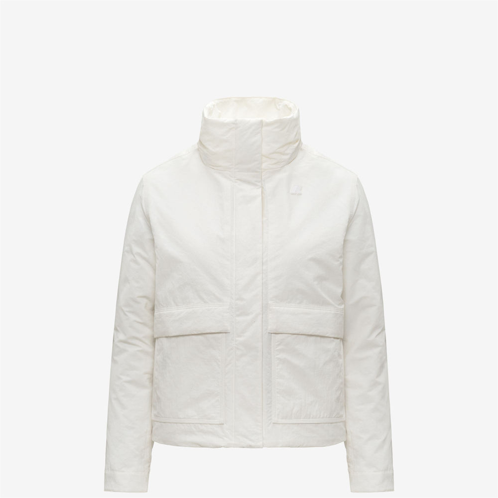 Chaqueta corta blanca de corte A para mujer con aislamiento PrimaLoft 02