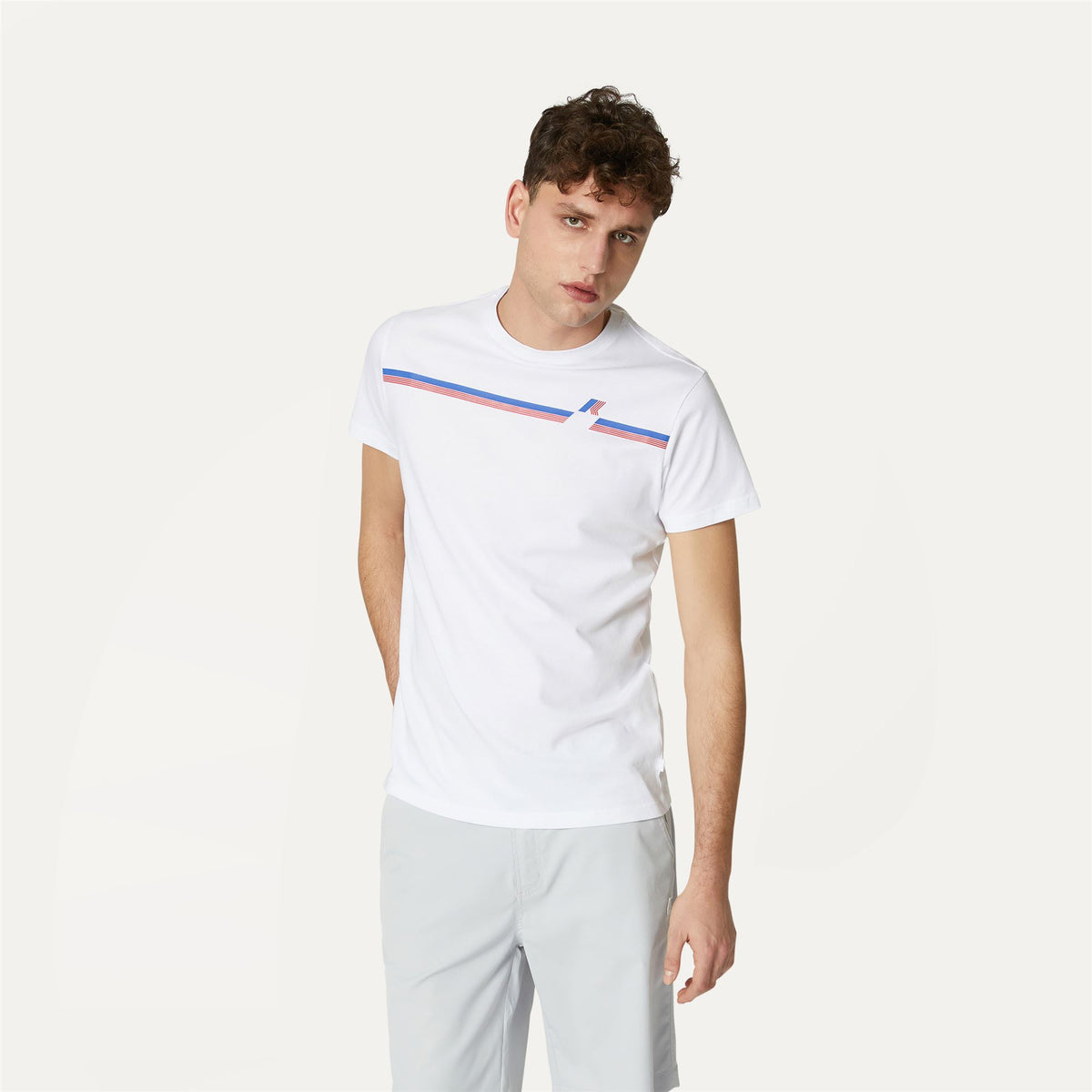 T-Shirts & Top_MAN_ODOM LOGO STRIPES_T-Shirt_White - Commercial 4