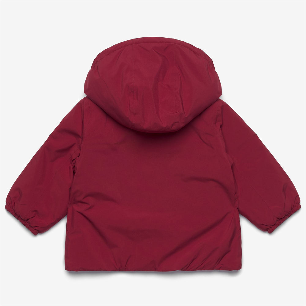 Giacca impermeabile corta unisex rossa per bambini con fodera in peluche 02
