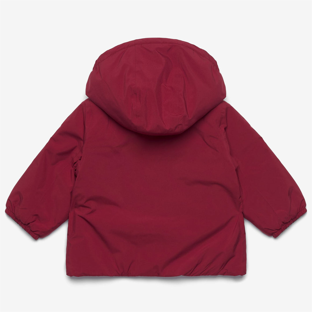 Red unisex Kids' Short Waterproof Jacket with Teddy Lining main