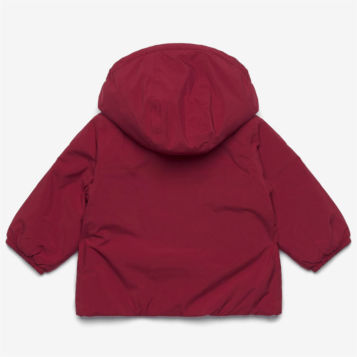 Red unisex Kids' Short Waterproof Jacket with Teddy Lining 2