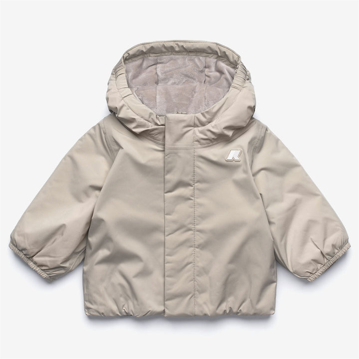 Beige Kids' Short Waterproof Jacket with Insulation 1
