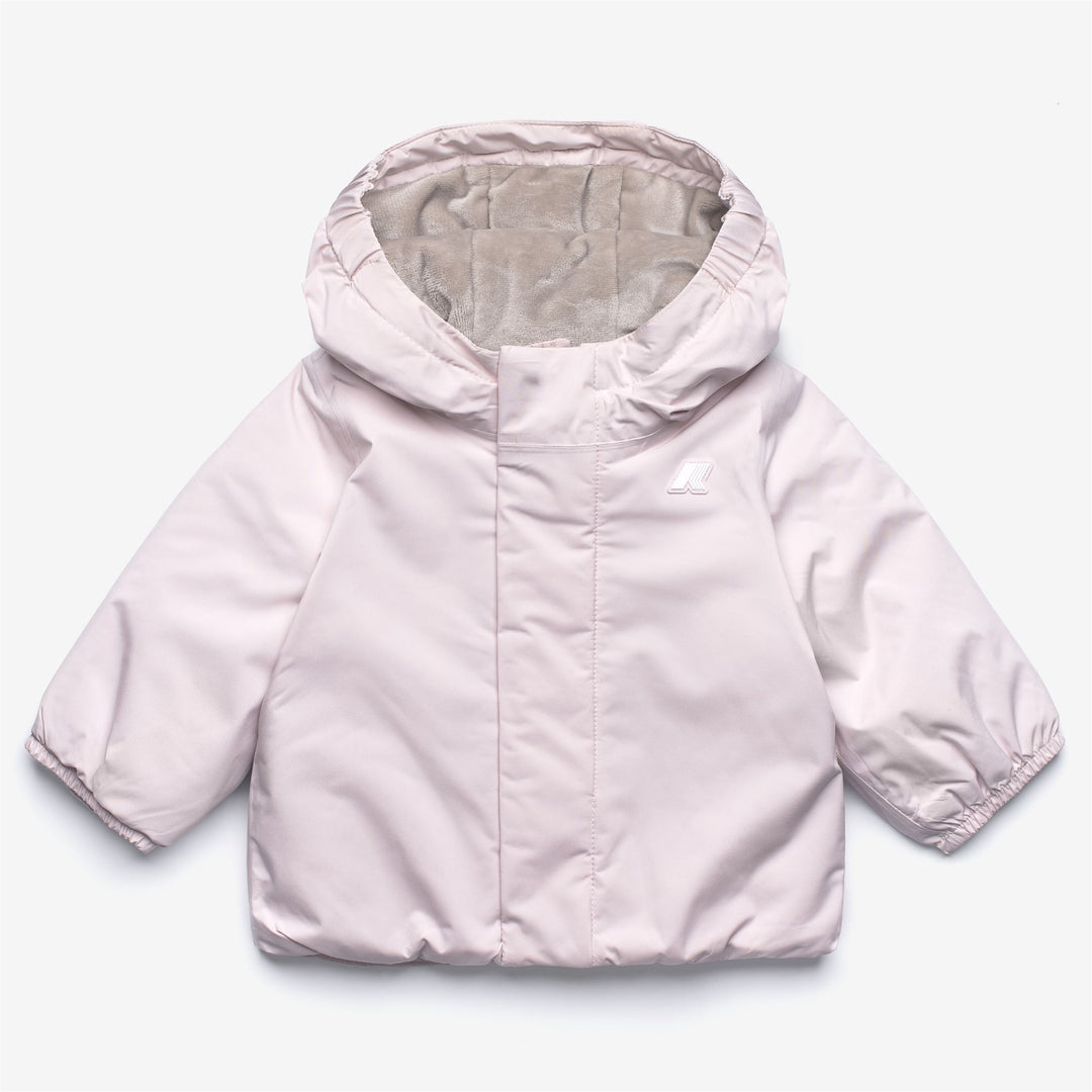 Giacca impermeabile corta unisex per bambini, colore grigio rosa 01