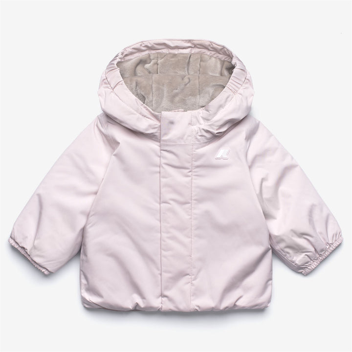 Giacca impermeabile corta unisex per bambini, colore grigio rosa 1