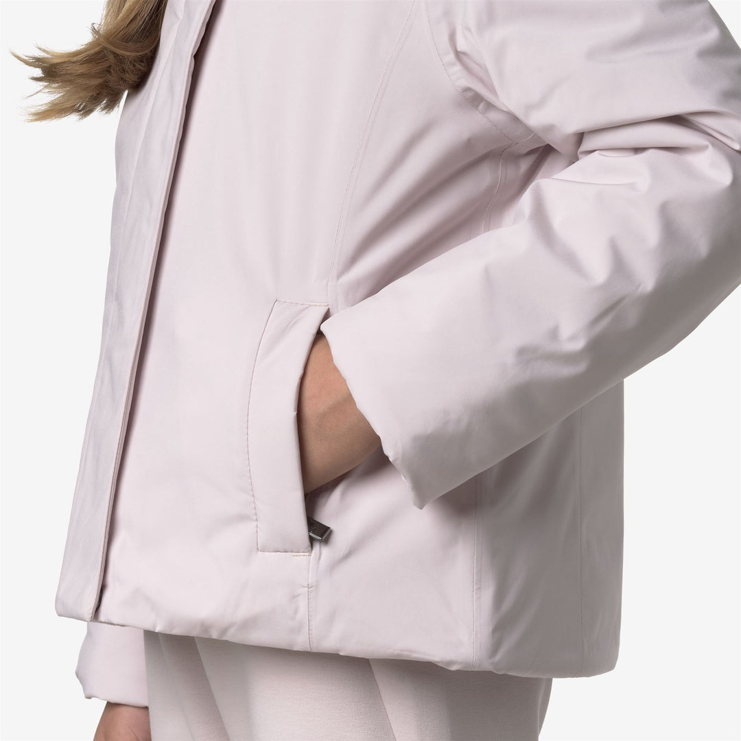 Grey girl's short jacket with soft touch and recycled padding main