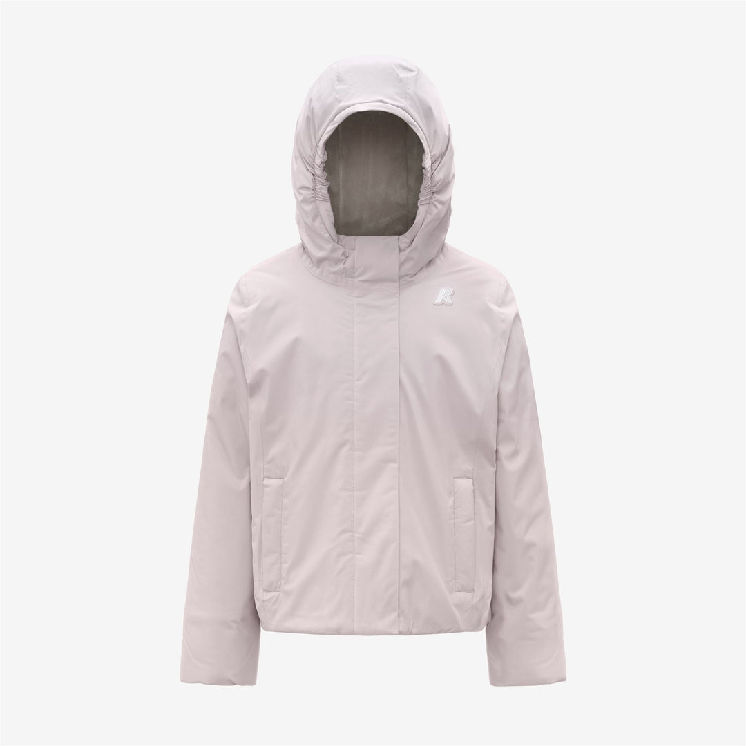 Giacca corta grigia da bambina con imbottitura riciclata e tocco morbido 01