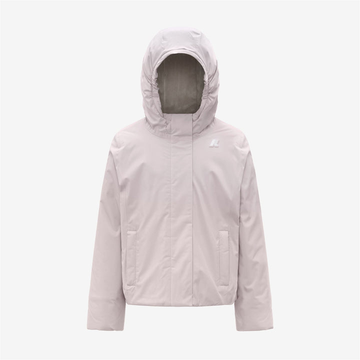 Grey girl's short jacket with soft touch and recycled padding 1