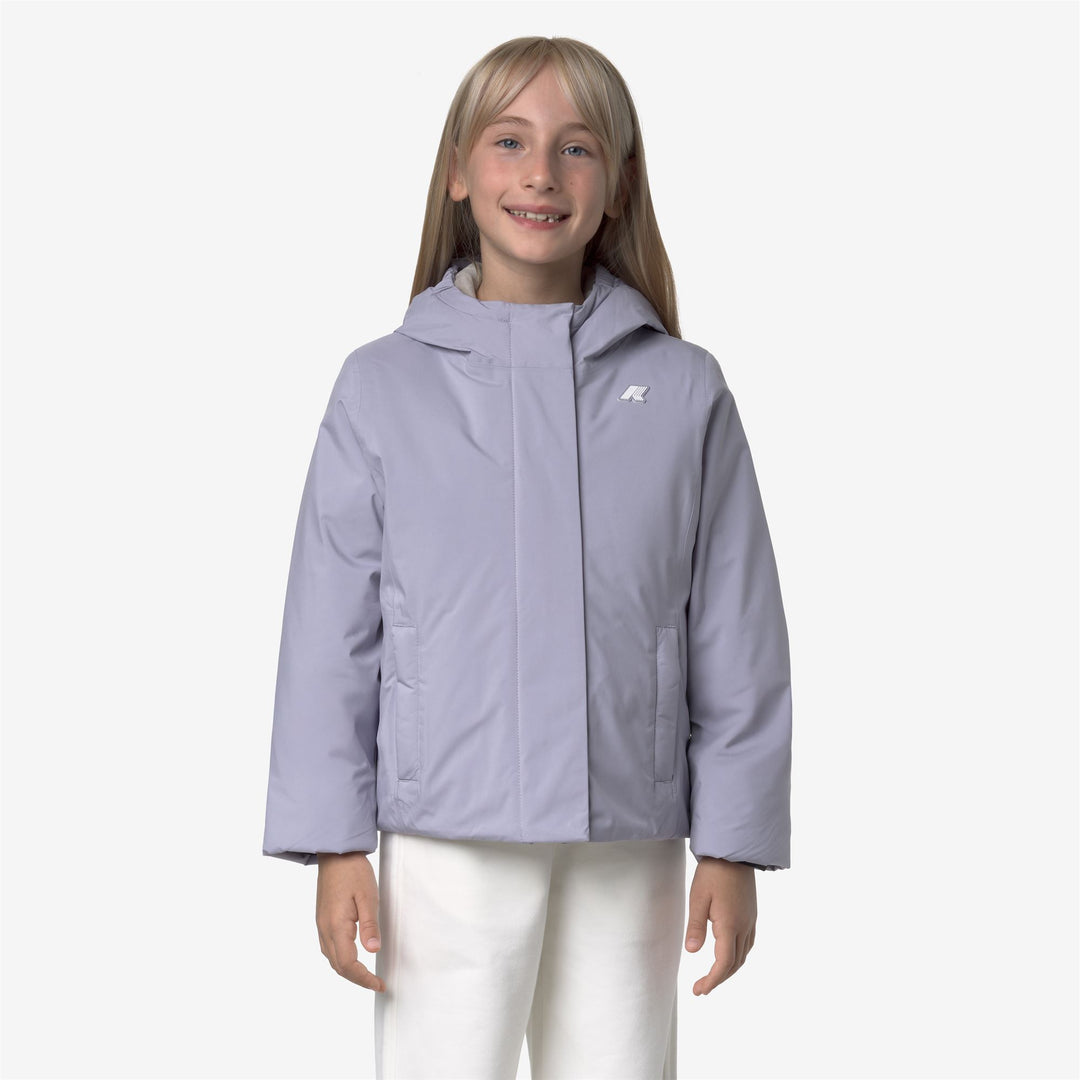 Violet Girl's Short Winter Jacket with Soft Touch Material main
