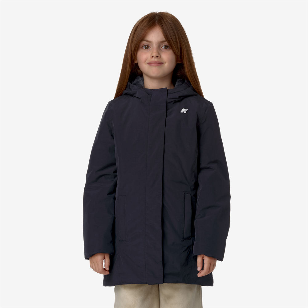 Blue Girl's Warm Mid Jacket with Soft Touch Marmotta Material 02